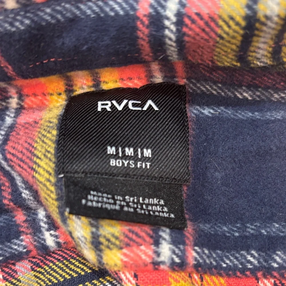 New! RVCA Boys Fit Multicolor Plaid Shirt